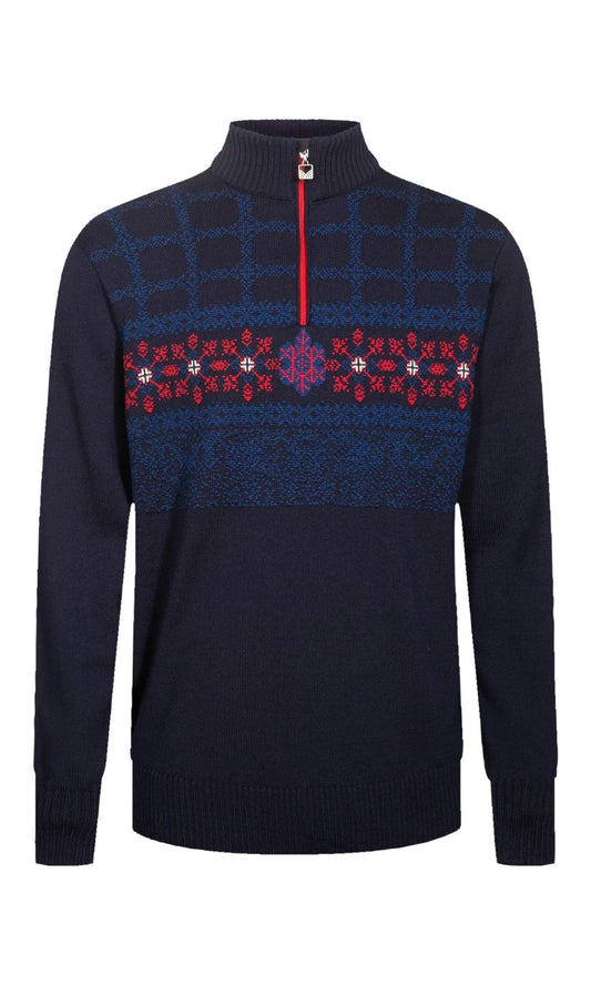 Dale of Norway Oberstdorf Masc Sweater - Navy/Atlanticmel/Red/Offwhite - Sweaters XXL PUV6_B3VNI35