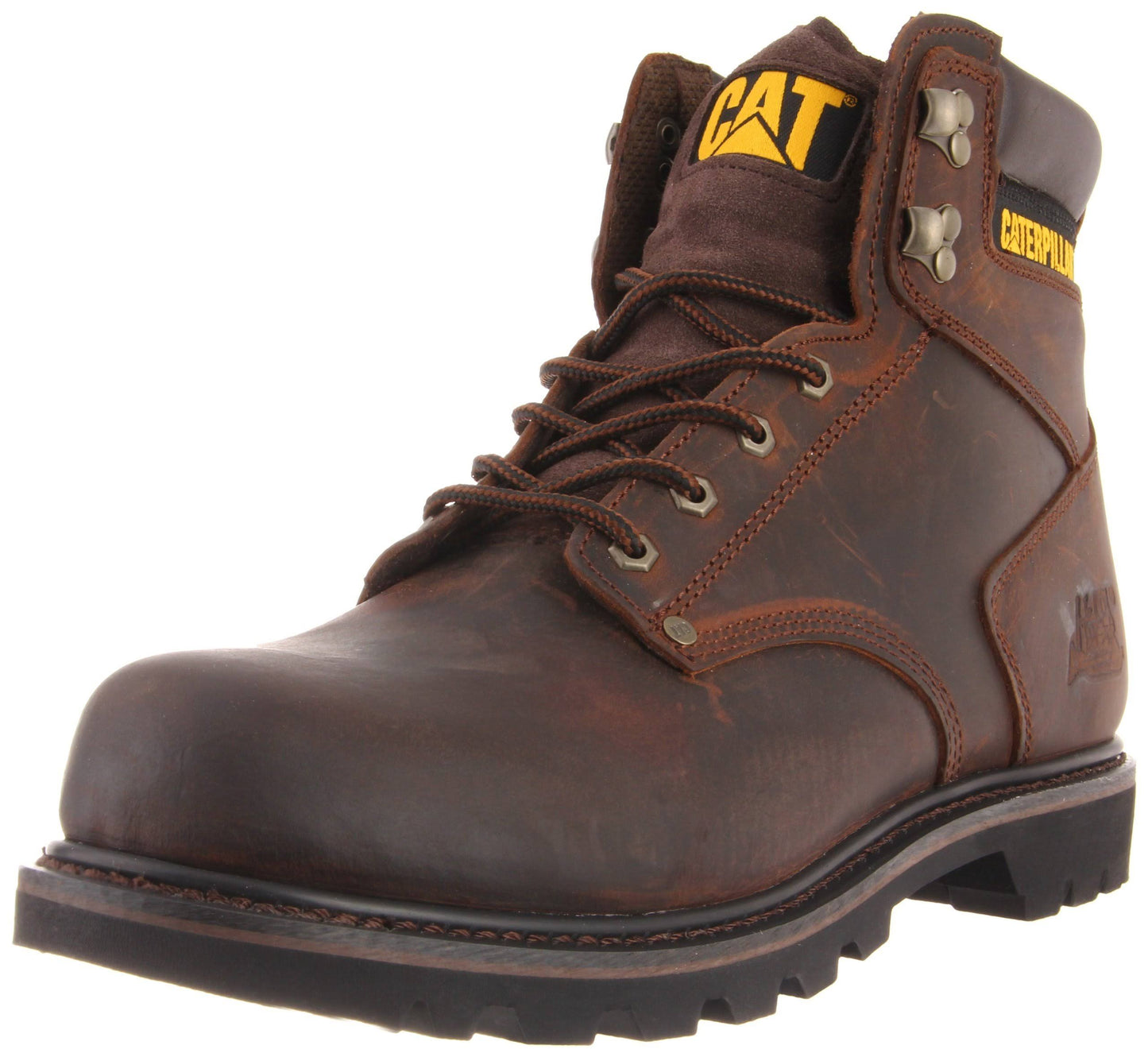 Caterpillar Mens Second Shift Work Boots - Dark Brown HMJ3_M9PXE85